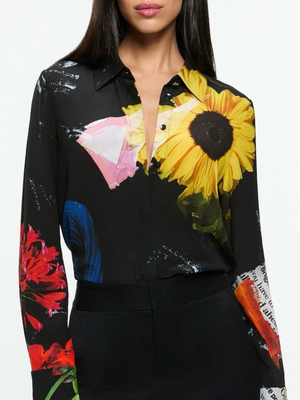 Alice + Olivia Willa Silk Blouse in Azalea Floral Sz XL NWT $350